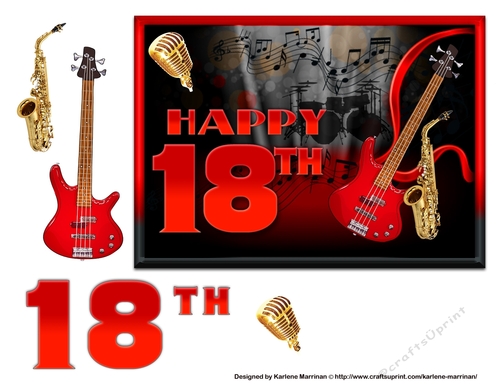 Musical 18th Birthday Card Topper