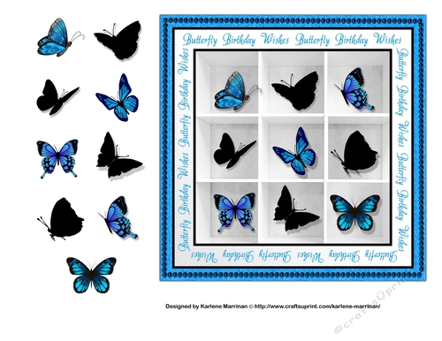 Butterfly Birthday Wishes Card Topper