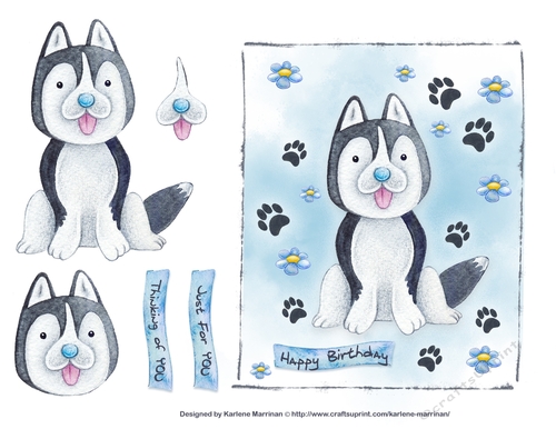 Watercolor Wolf Card Topper