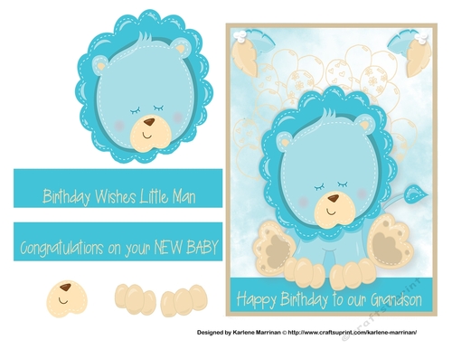 Lion Baby Card Topper