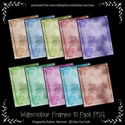 Watercolour with Pearl Cornered Frame  Frames or Card Fronts
