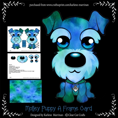 Motley the Puppy 3D A Frame Card