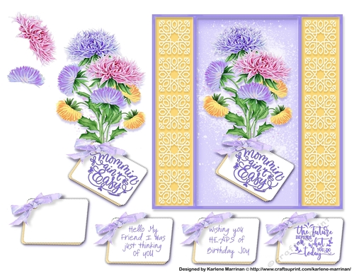 Bouquet For Mother Card Topper