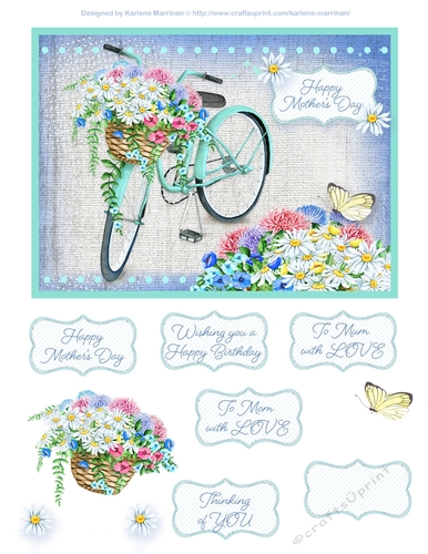 Spring Bike Ride Card Topper
