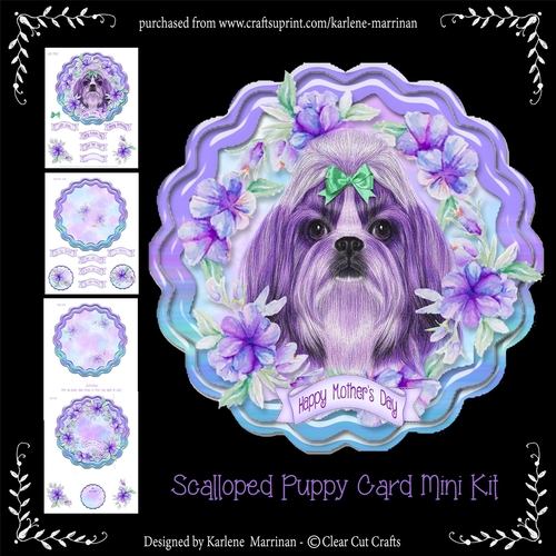 Scalloped Cut Puppy Mini Card Kit