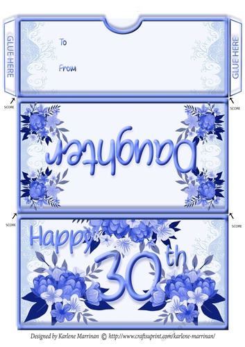 Age Floral Money/Voucher/Gift Wallet/Pocket/Envelope - 30th Birthday - Daughter
