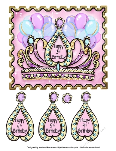 Princess Crown Birthday Card for Ages 3 to 6