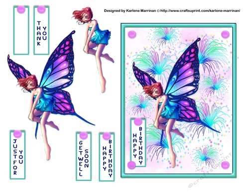 Butterfly Fairy Card Topper and Decoupage