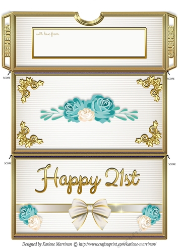 Happy 21st Voucher/Money or Gift Wallet/Pocket or Envelope