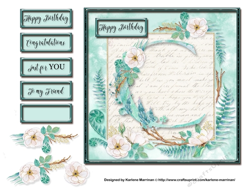 Floral Alphabet Card Topper - Letter C