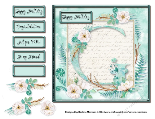 Floral Alphabet Card Topper - Letter G