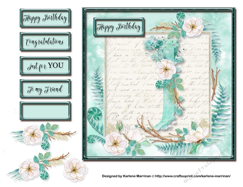 Floral Alphabet Card Topper - Letter J