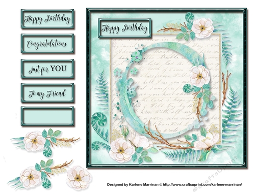 Floral Alphabet Card Topper - Letter O