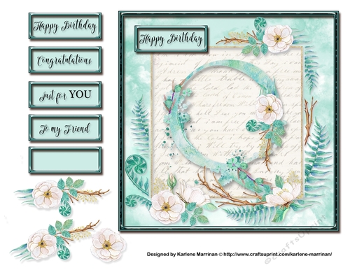 Floral Alphabet Card Topper - Letter Q