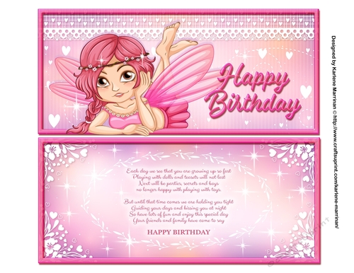 Happy Birthday Fairy DL Card Topper and Insert
