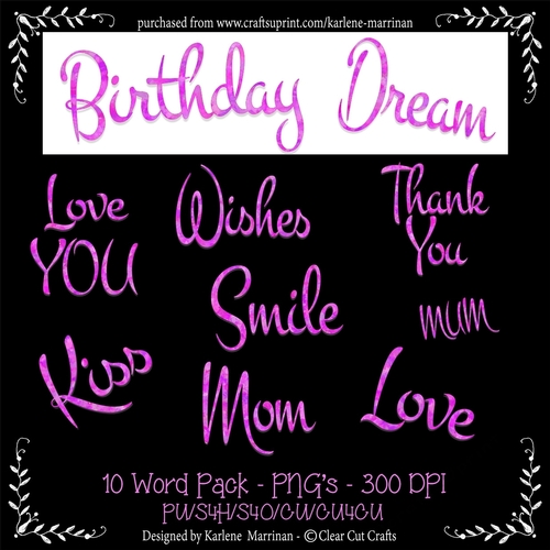 Two Colour Powder Puff Words - Orchid Pink