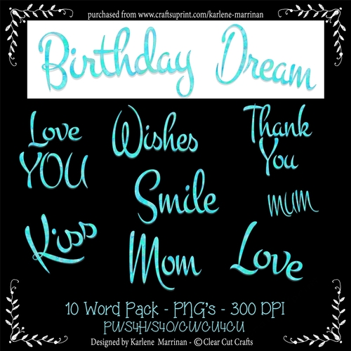 Two Colour Powder Puff Words - Turquoise