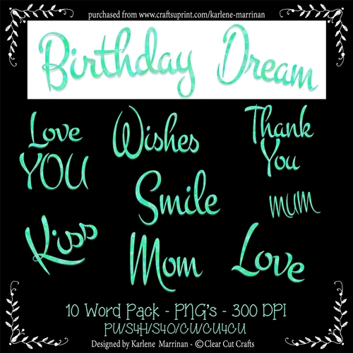 Two Colour Powder Puff Words - Mint Green