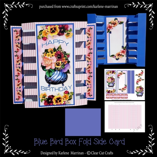 Blue Vase Pansy Box Fold Card