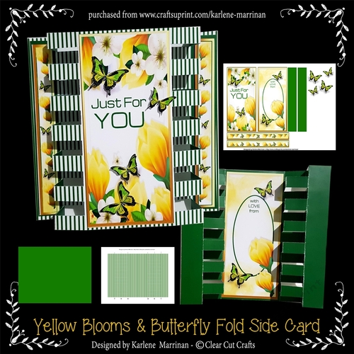 Yellow Floral Box Fold Card