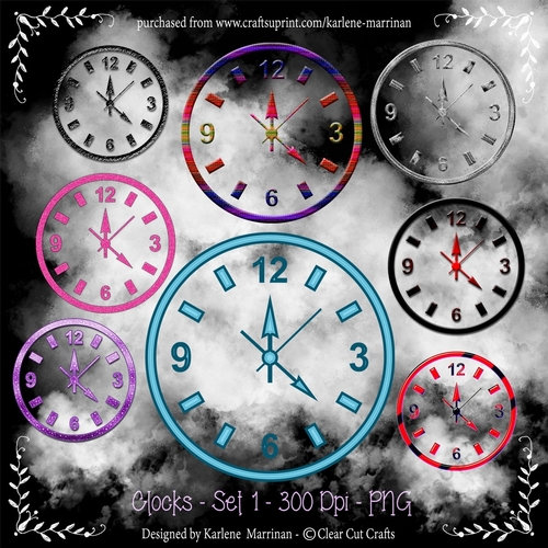 Groovy Clock Embellishments - Set 1