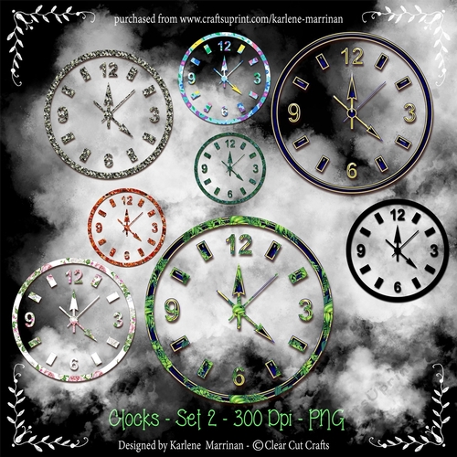 Groovy Clock Embellishments - Set 2