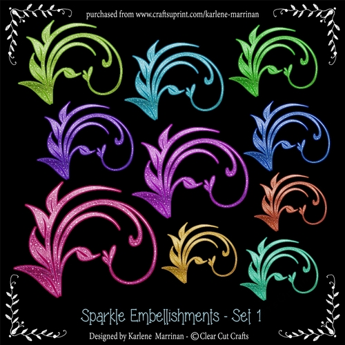 Sparkle Embellishments - Fleurs - Swirls - Pattern
