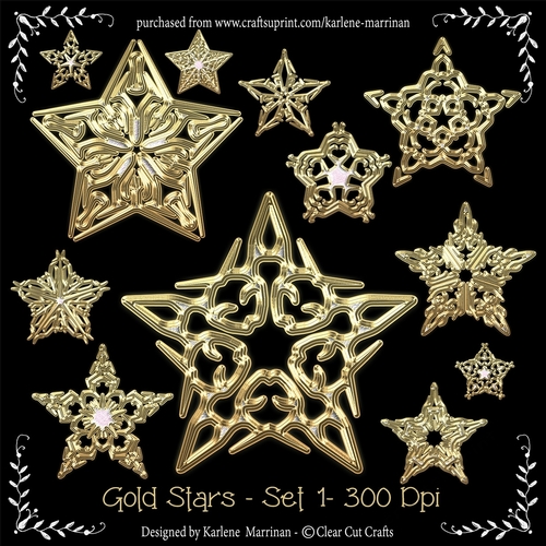 Metallic Gold Stars