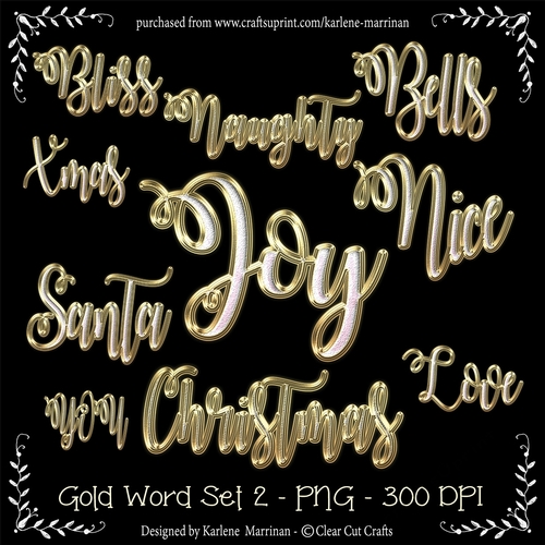 Gold Script Word Pack