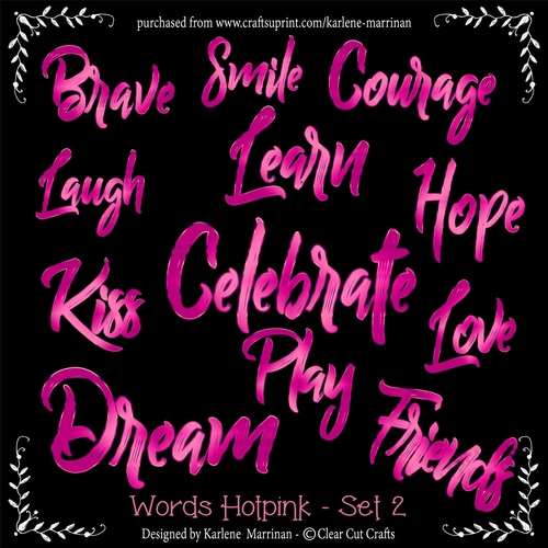 Hot Pink Word Pack - Set 2