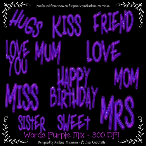 Deep Purple Word Pack - Set 1