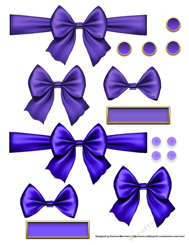 Ribbons. Bows, Brads, Labels & Pearls - Purple 1
