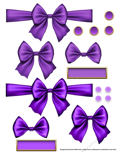 Ribbons. Bows, Brads, Labels & Pearls - Purple 2