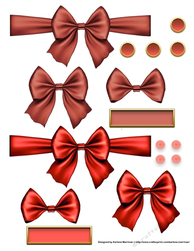 Ribbons. Bows, Brads, Labels & Pearls - Orange