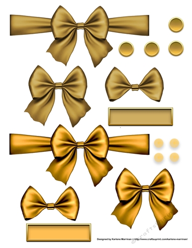 Ribbons. Bows, Brads, Labels & Pearls - Yellow
