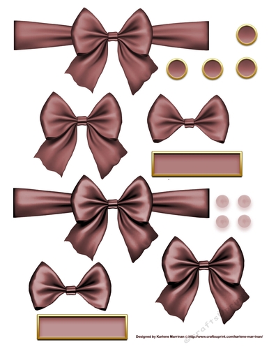 Ribbons. Bows, Brads, Labels & Pearls - Chocolate