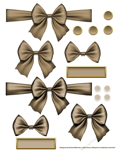 Ribbons. Bows, Brads, Labels & Pearls - Taupe