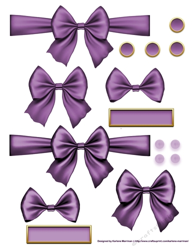 Ribbons. Bows, Brads, Labels & Pearls - Mauve