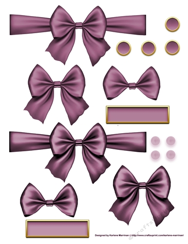 Ribbons. Bows, Brads, Labels & Pearls - Old Rose