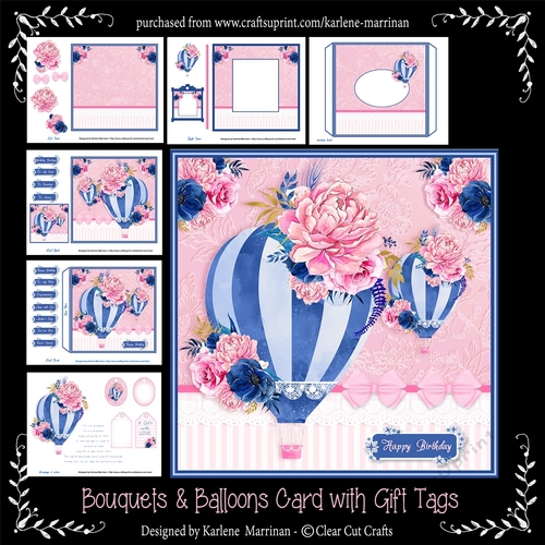Bouquet, Bows & a Hot Air Balloon Card 