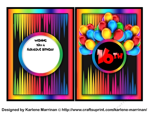 Over the Top Colour 16th Birthday Card Topper & Inner