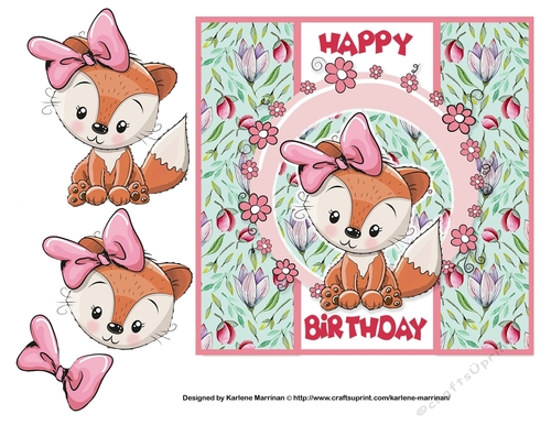 Foxy Girl Card Topper