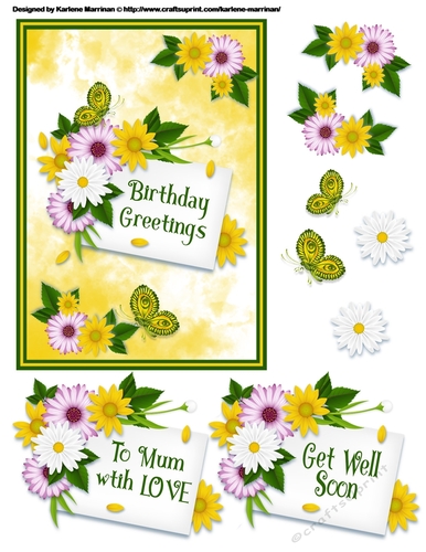 Yellow Spring Blooms Card Topper