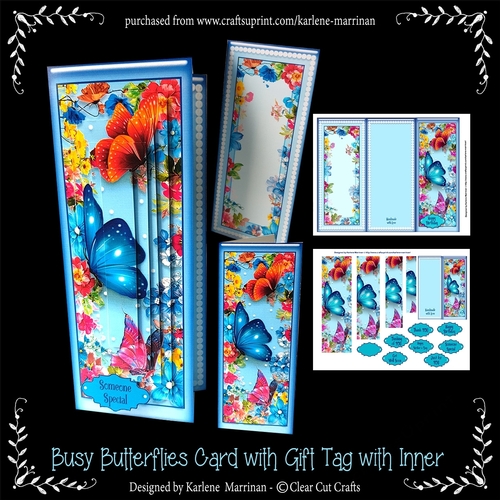 All-in-One Fold Busy Butterfly Card & Gift Card