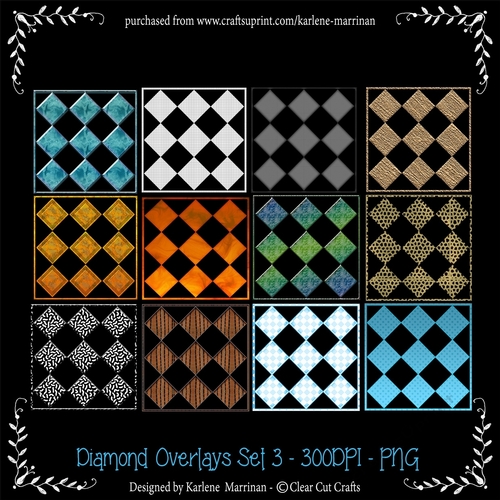 12 Diamond Overlays - Set 3