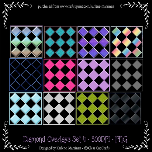 12 Diamond Overlays - Set 4