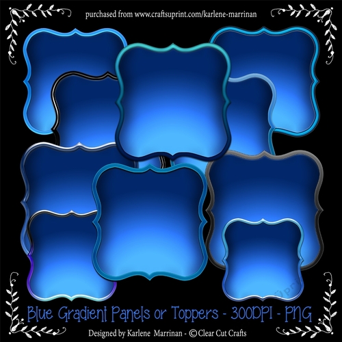Tones of Blue Panels - Toppers 
