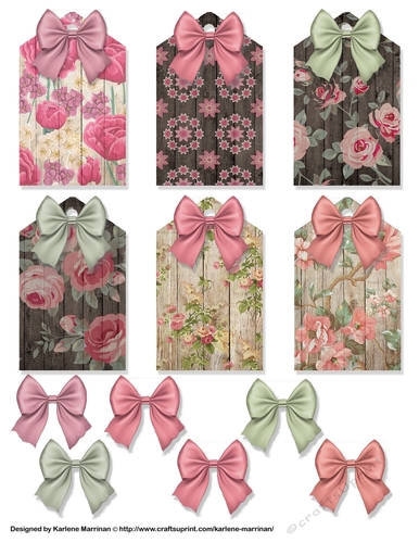 A Step back in Time Floral Tags