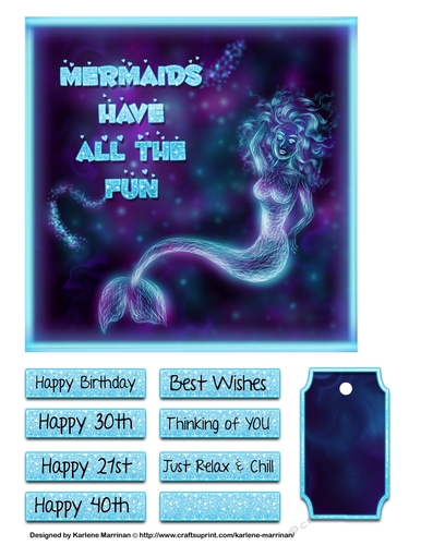 Mermaids have all the Fun Deep in the Sea Card Topper