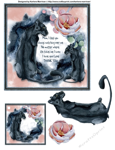 Parental Panther Mum Card Topper